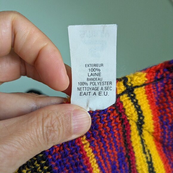 Smiley Wool Hat – Made in USA, Color Pattern Design, Used Good Condition - Picture 5 of 7